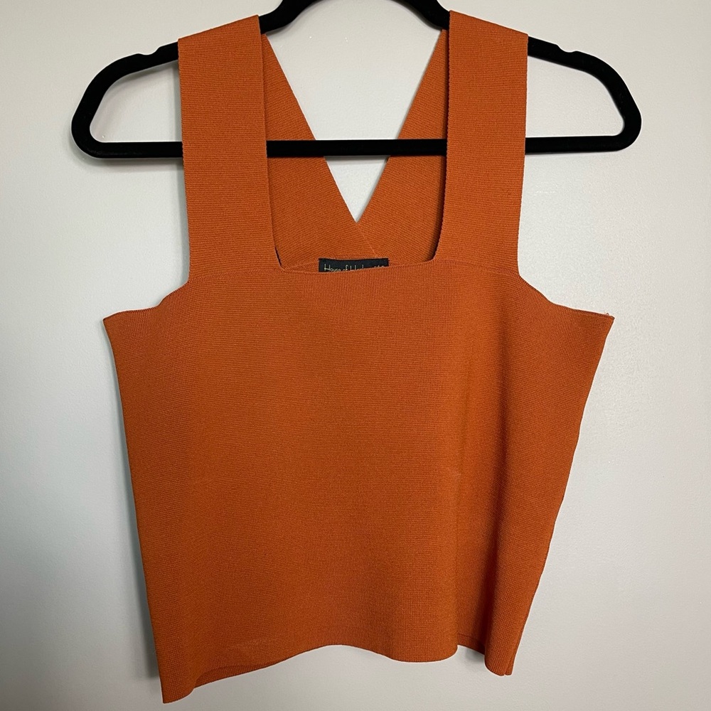 House of Harlow 1969 Crop Top Size Large Summer Burnt Orange Tank